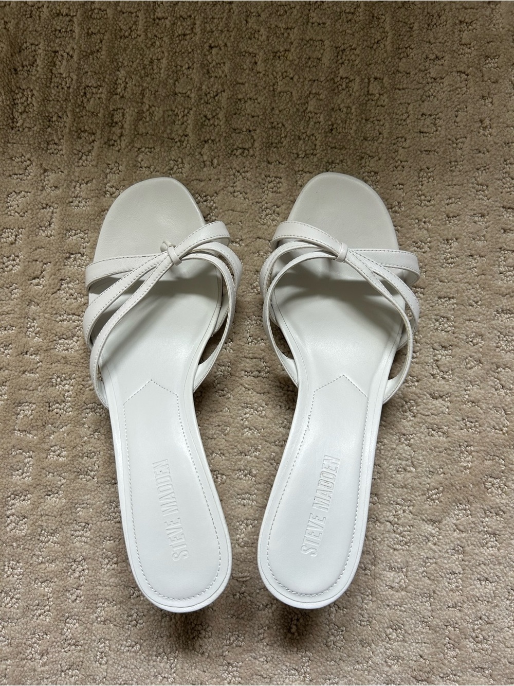 Steve Madden White Heeled Sandals